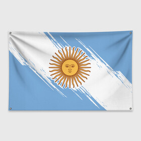 Флаг-баннер с принтом Аргентина , 100% полиэстер | размер 67 х 109 см, плотность ткани — 95 г/м2; по краям флага есть четыре люверса для крепления | argentina | аргентина | аргентинская сборная | сборная | сборная аргентины | сборная аргентины по футболу | сборные | форма | футбол | футбольные сборные | чемпионат | чемпионат мира
