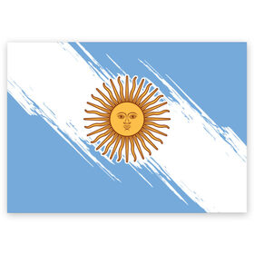 Поздравительная открытка с принтом Аргентина , 100% бумага | плотность бумаги 280 г/м2, матовая, на обратной стороне линовка и место для марки
 | argentina | аргентина | аргентинская сборная | сборная | сборная аргентины | сборная аргентины по футболу | сборные | форма | футбол | футбольные сборные | чемпионат | чемпионат мира
