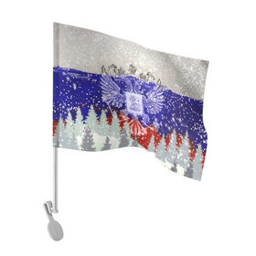 Флаг для автомобиля с принтом Сборная России (Зимний костюм) , 100% полиэстер | Размер: 30*21 см | Тематика изображения на принте: sport | биатлон | горнолыжный костюм | зимние виды спорта | лыжи | лыжные гонки | лыжный спорт | россия | сборная | сноуборд | спорт | толстовка зима | триколор | флаг россии
