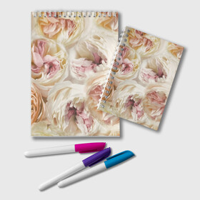 Блокнот с принтом Нежные Пионы , 100% бумага | 48 листов, плотность листов — 60 г/м2, плотность картонной обложки — 250 г/м2. Листы скреплены удобной пружинной спиралью. Цвет линий — светло-серый
 | Тематика изображения на принте: букет | красивый | милый | пион | роза | розовый | розочка | свадебный | флористика | цветок | цветы