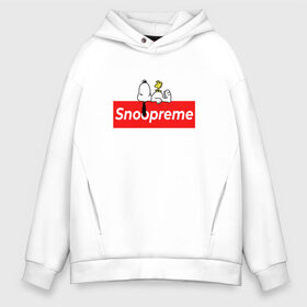 Мужское худи Oversize хлопок с принтом Snoopreme , френч-терри — 70% хлопок, 30% полиэстер. Мягкий теплый начес внутри —100% хлопок | боковые карманы, эластичные манжеты и нижняя кромка, капюшон на магнитной кнопке | Тематика изображения на принте: snoopy | supreme | бигль | комиксы | мода | мульт | надпись | пес | птенец | птица | снупи | собака | суприм | тренд | щенок