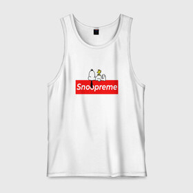 Мужская майка хлопок с принтом Snoopreme , 100% хлопок |  | Тематика изображения на принте: snoopy | supreme | бигль | комиксы | мода | мульт | надпись | пес | птенец | птица | снупи | собака | суприм | тренд | щенок