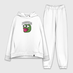 Женский костюм хлопок Oversize с принтом Pepe ,  |  | Тематика изображения на принте: bad | dab | frog | good | kek | make pepe great again | pepe | sad | sad frog | vote for pepe | кек | лягушка | мем | мемы | пепе | со смыслом | фрог