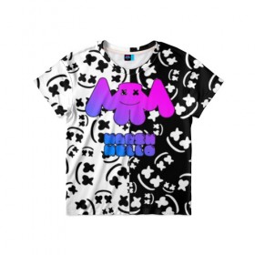 Детская футболка 3D с принтом Marshmello , 100% гипоаллергенный полиэфир | прямой крой, круглый вырез горловины, длина до линии бедер, чуть спущенное плечо, ткань немного тянется | dj | fortnite | marshmello | music | дж | зефир | маршмелоу | музыка | форнайт | фортнайт
