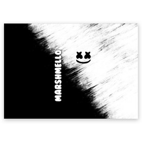 Поздравительная открытка с принтом Marshmello 3 , 100% бумага | плотность бумаги 280 г/м2, матовая, на обратной стороне линовка и место для марки
 | dj | fortnite | marshmello | music | дж | зефир | маршмелоу | музыка | форнайт | фортнайт