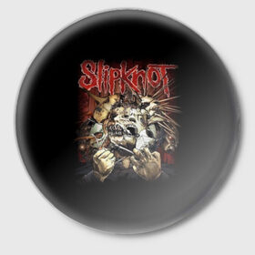 Значок с принтом Slipknot ,  металл | круглая форма, металлическая застежка в виде булавки | альтернативный | американская | глэм | готик | гранж | группа | метал | модные | музыка | пост | рок | хард
