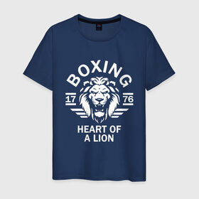 Мужская футболка хлопок с принтом Бокс - сердце льва , 100% хлопок | прямой крой, круглый вырез горловины, длина до линии бедер, слегка спущенное плечо. | box | boxing | bruce lee | champion | dragon | fight | fighter | judo | muay thai | team | tiger | ufc | али | боевые | боец | бой | бокс | боксер | борьба | брюс ли | воин | дзюдо | дракон | единоборства | искусство | карате | контакт | кулак | лев