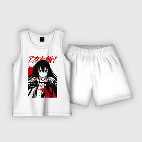 Детская пижама с шортами хлопок с принтом Убийца Акаме в стиле постера ,  |  | akame ga kill | акаме | акамэ га киру | аниме | манга | ночной рейд