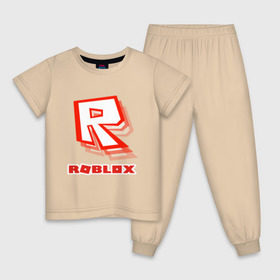 Детская пижама хлопок с принтом Roblox , 100% хлопок |  брюки и футболка прямого кроя, без карманов, на брюках мягкая резинка на поясе и по низу штанин
 | play | roblox | детская | для детей | игра | онлайн | ребенку | роблокс | роболкс | симулятор