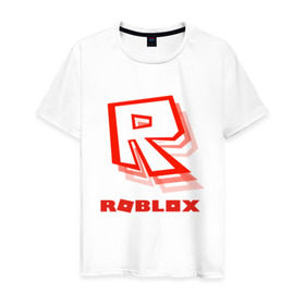 Мужская футболка хлопок с принтом Roblox , 100% хлопок | прямой крой, круглый вырез горловины, длина до линии бедер, слегка спущенное плечо. | play | roblox | детская | для детей | игра | онлайн | ребенку | роблокс | роболкс | симулятор