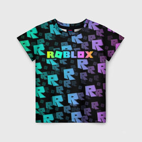 Детская футболка 3D с принтом Roblox , 100% гипоаллергенный полиэфир | прямой крой, круглый вырез горловины, длина до линии бедер, чуть спущенное плечо, ткань немного тянется | roblox   массовая многопользовательская онлайн игра