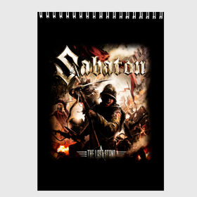 Скетчбук с принтом Sabaton , 100% бумага
 | 48 листов, плотность листов — 100 г/м2, плотность картонной обложки — 250 г/м2. Листы скреплены сверху удобной пружинной спиралью | heavy metal | metal | sabaton | группы | метал | музыка | пауэр метал | рок | сабатон | хэви метал