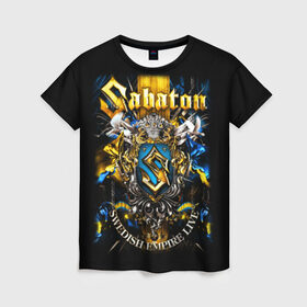 Женская футболка 3D с принтом Sabaton , 100% полиэфир ( синтетическое хлопкоподобное полотно) | прямой крой, круглый вырез горловины, длина до линии бедер | heavy metal | metal | sabaton | группы | метал | музыка | пауэр метал | рок | сабатон | хэви метал