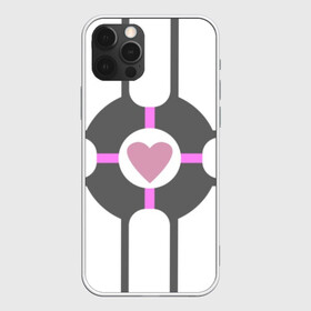 Чехол для iPhone 12 Pro Max с принтом Куб Компаньон , Силикон |  | companion | companion cube | cube | portal | portal 2 | source | steam | valve | белый | куб | полосы | портал | портал 2 | розовый | серый