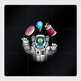 Магнитный плакат 3Х3 с принтом Гомер в космосе , Полимерный материал с магнитным слоем | 9 деталей размером 9*9 см | bart | homer | lisa | simpsons | space | барт | гомер | космос | пончик | симпсоны