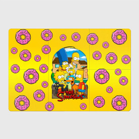 Магнитный плакат 3Х2 с принтом Симпсоны (2) , Полимерный материал с магнитным слоем | 6 деталей размером 9*9 см | bart | homer | lisa | simpsons | барт | гомер | лиза | мардж | пончик | симпсоны