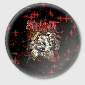 Значок с принтом Slipknot ,  металл | круглая форма, металлическая застежка в виде булавки | 