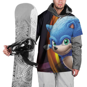 Накидка на куртку 3D с принтом Sonic  , 100% полиэстер |  | Тематика изображения на принте: blue | hedgehog | movie | sonic | ёжик | синий | соник | фильм