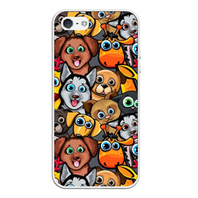 Чехол для iPhone 5/5S матовый с принтом Веселые собаки , Силикон | Область печати: задняя сторона чехла, без боковых панелей | бульдог | голубые глаза | доберман | животные | жирафы | котики | милые | олени | разноцветные | собаки | хаски | яркие