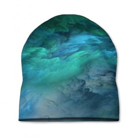 Шапка 3D с принтом Изумрудные Облака , 100% полиэстер | универсальный размер, печать по всей поверхности изделия | abstraction | абстракция | голубые | живопись | искусство | космос | краска | краски | облако | пар | природа | смешение красок | созвездие | стихия | туман | туманность