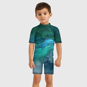 Детский купальный костюм 3D с принтом Изумрудные Облака , Полиэстер 85%, Спандекс 15% | застежка на молнии на спине | Тематика изображения на принте: abstraction | абстракция | голубые | живопись | искусство | космос | краска | краски | облако | пар | природа | смешение красок | созвездие | стихия | туман | туманность