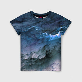 Детская футболка 3D с принтом Дождевые Облака , 100% гипоаллергенный полиэфир | прямой крой, круглый вырез горловины, длина до линии бедер, чуть спущенное плечо, ткань немного тянется | Тематика изображения на принте: абстракция | вихрь | дождь | живопись | искусство | краски | облака | природа | стихия | туман | шторм