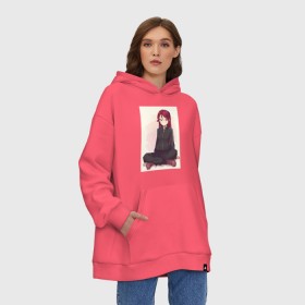 Худи SuperOversize хлопок с принтом Аниме девушка , 70% хлопок, 30% полиэстер, мягкий начес внутри | карман-кенгуру, эластичная резинка на манжетах и по нижней кромке, двухслойный капюшон
 | аниме | аниме арты | аниме девушка | аниме девушки | аниме манга | аниме мир | картинки аниме девочек | рисунки девочек аниме | русское аниме | фото аниме девочек