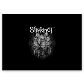 Поздравительная открытка с принтом Slipknot , 100% бумага | плотность бумаги 280 г/м2, матовая, на обратной стороне линовка и место для марки
 | альтернативный | американская | глэм | готик | гранж | группа | метал | модные | музыка | пост | рок | хард