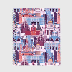 Тетрадь с принтом Москва , 100% бумага | 48 листов, плотность листов — 60 г/м2, плотность картонной обложки — 250 г/м2. Листы скреплены сбоку удобной пружинной спиралью. Уголки страниц и обложки скругленные. Цвет линий — светло-серый
 | architecture | blessed | bulbs | capital | cathedral | church | city | country | kremlin | moscow | palaces | russia | russians | temple | tower | архитектура | башня | блаженный | василий | город | дворцы | здания | кремль | купола | москва | покровский 