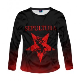 Женский лонгслив 3D с принтом Sepultura , 100% полиэстер | длинные рукава, круглый вырез горловины, полуприлегающий силуэт | sepultura | грув метал | группы | дэт метал | метал | музыка | рок | трэш метал