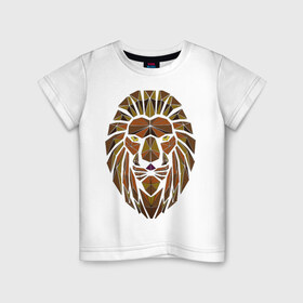 Детская футболка хлопок с принтом King , 100% хлопок | круглый вырез горловины, полуприлегающий силуэт, длина до линии бедер | leo | дикая | король | кот | кошка | лев | мода | молодежь | молодость | охотник | трэнд
