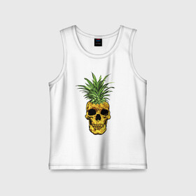 Детская майка хлопок с принтом Ананас ,  |  | cool | creative | design | fruit | green | hype | new york | pineapple | skull | summer | supreme | vanguard | vegan | авангард | ананас | дизайн | зеленый | креатив | круто | лето | фрукт | хайп | череп