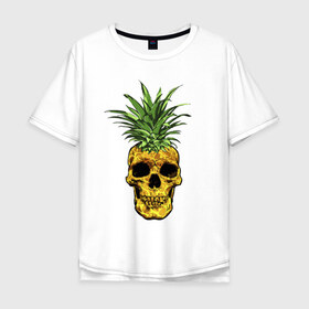 Мужская футболка хлопок Oversize с принтом Ананас , 100% хлопок | свободный крой, круглый ворот, “спинка” длиннее передней части | Тематика изображения на принте: cool | creative | design | fruit | green | hype | new york | pineapple | skull | summer | supreme | vanguard | vegan | авангард | ананас | дизайн | зеленый | креатив | круто | лето | фрукт | хайп | череп