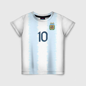 Детская футболка 3D с принтом Messi Copa America 2019 , 100% гипоаллергенный полиэфир | прямой крой, круглый вырез горловины, длина до линии бедер, чуть спущенное плечо, ткань немного тянется | barcelona | champions | league | lionel | messi | spain | барселона | испания | лига | лионель | месси | чемпионов