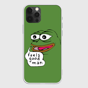 Чехол для iPhone 12 Pro Max с принтом Feels Good Man , Силикон |  | Тематика изображения на принте: pepe | pepe frog | зеленая лягушка | лягушка | пепе