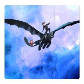 Магнитный плакат 3Х3 с принтом Night Fury , Полимерный материал с магнитным слоем | 9 деталей размером 9*9 см | how to train your dragon | night fury | беззубик | дракон | как приручить дракона | ночная фурия