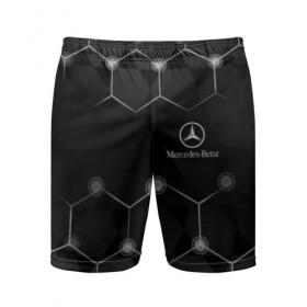 Мужские шорты 3D спортивные с принтом Mercedes ,  |  | amg | mercedes | авто | автомобиль | иномарка | логотип | машина | мерседес | текстура