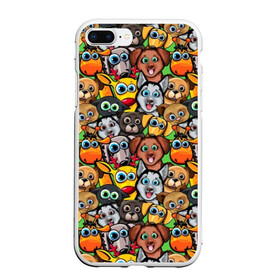 Чехол для iPhone 7Plus/8 Plus матовый с принтом Веселые собачки , Силикон | Область печати: задняя сторона чехла, без боковых панелей | бульдог | голубые глаза | доберман | животные | жирафы | котики | милые | олени | разноцветные | собаки | хаски | яркие