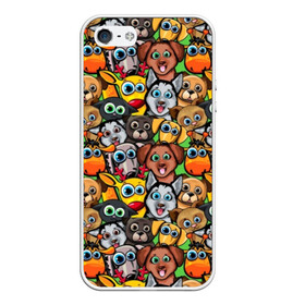 Чехол для iPhone 5/5S матовый с принтом Веселые собачки , Силикон | Область печати: задняя сторона чехла, без боковых панелей | бульдог | голубые глаза | доберман | животные | жирафы | котики | милые | олени | разноцветные | собаки | хаски | яркие