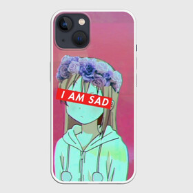 Чехол для iPhone 13 с принтом Sadness ,  |  | anime | cartoon | girl | girls | sad | sadness | trend | vaporwave | аниме | грусть | девушки | мультики | мультфильмы | тренды