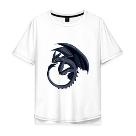 Мужская футболка хлопок Oversize с принтом ночная фурия , 100% хлопок | свободный крой, круглый ворот, “спинка” длиннее передней части | how to train your dragon | night fury | беззубик | дракон | как приручить дракона | ночная фурия