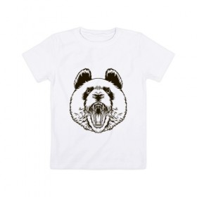 Детская футболка хлопок с принтом Angry Panda , 100% хлопок | круглый вырез горловины, полуприлегающий силуэт, длина до линии бедер | panda | животные | злая панда | зло | панда | природа