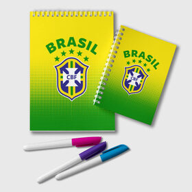 Блокнот с принтом Бразилия , 100% бумага | 48 листов, плотность листов — 60 г/м2, плотность картонной обложки — 250 г/м2. Листы скреплены удобной пружинной спиралью. Цвет линий — светло-серый
 | brasil | brazil | бразилия | бразильская сборная | сборная бразилии | сборная бразилии по футболу | сборные | форма | футбол | футбольные сборные | чемпиона | чемпионат мира