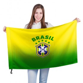Флаг 3D с принтом Бразилия , 100% полиэстер | плотность ткани — 95 г/м2, размер — 67 х 109 см. Принт наносится с одной стороны | brasil | brazil | бразилия | бразильская сборная | сборная бразилии | сборная бразилии по футболу | сборные | форма | футбол | футбольные сборные | чемпиона | чемпионат мира