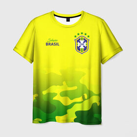 Мужская футболка 3D с принтом Бразилия , 100% полиэфир | прямой крой, круглый вырез горловины, длина до линии бедер | brasil | brazil | бразилия | бразильская сборная | сборная бразилии | сборная бразилии по футболу | сборные | форма | футбол | футбольные сборные | чемпиона | чемпионат мира