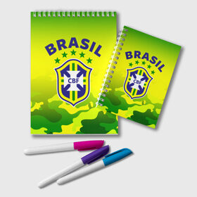 Блокнот с принтом Бразилия , 100% бумага | 48 листов, плотность листов — 60 г/м2, плотность картонной обложки — 250 г/м2. Листы скреплены удобной пружинной спиралью. Цвет линий — светло-серый
 | brasil | brazil | бразилия | бразильская сборная | сборная бразилии | сборная бразилии по футболу | сборные | форма | футбол | футбольные сборные | чемпиона | чемпионат мира