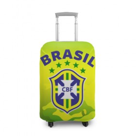 Чехол для чемодана 3D с принтом Бразилия , 86% полиэфир, 14% спандекс | двустороннее нанесение принта, прорези для ручек и колес | brasil | brazil | бразилия | бразильская сборная | сборная бразилии | сборная бразилии по футболу | сборные | форма | футбол | футбольные сборные | чемпиона | чемпионат мира