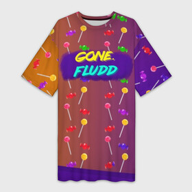Платье-футболка 3D с принтом Gone.Fludd (art) 5 ,  |  | fludd | gone | gone.fludd | mambl | rap | гон флад | кубик льда | мамбл | реп | сахарный человек