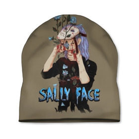 Шапка 3D с принтом Sally Face , 100% полиэстер | универсальный размер, печать по всей поверхности изделия | sally face | игра | компьютерная игра | лицо | маска | протез | салли фейс | школа | шрамы