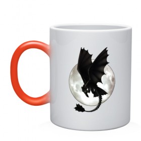 Кружка хамелеон с принтом ночная фурия , керамика | меняет цвет при нагревании, емкость 330 мл | 
